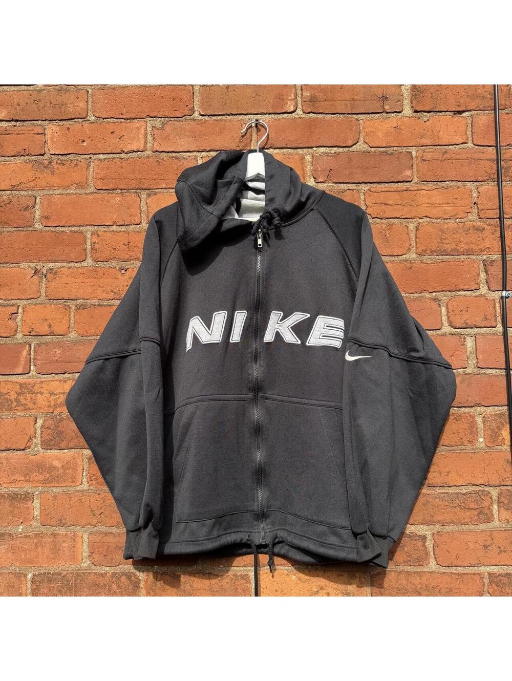 Vintage nike spell out zip up hoodie 90s M/L